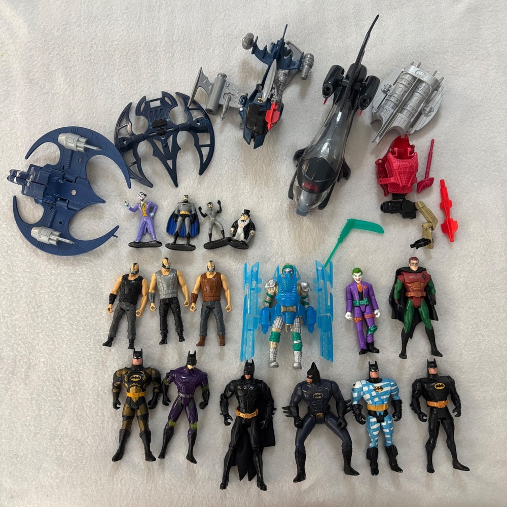 DC Comics Batman Action Figure Vehicle Lot Joker Bane Robin Catwoman Penguin